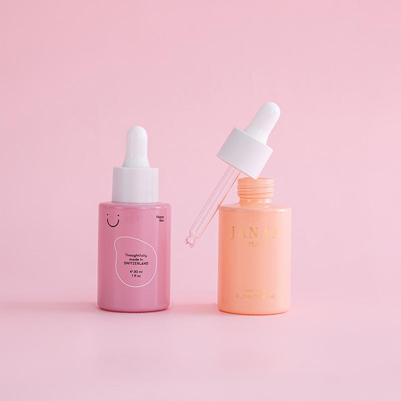 pink cosmetic bottles
